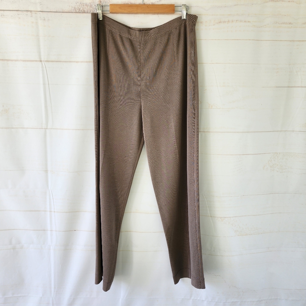 Ming Wang Taupe Knit Pants